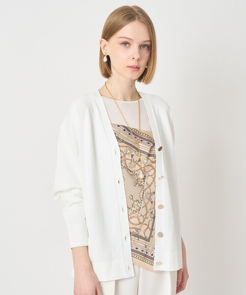 ANAYI(アナイ)の「レーヨンポリエステルストレッチロングカーディガン(カーディガン/ボレロ・レディース・ネイビー/ブルー/ホワイト・38)」の2枚目の写真