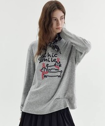 立体刺繍 アニマルモチーフ ロングスリーブTシャツ FX26S145【Fano Studios】【2026SS】