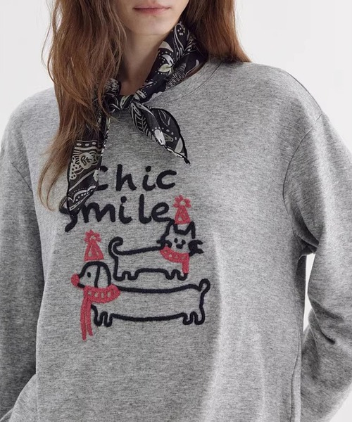 Fano Studios(ファノ ストゥディオズ)の「立体刺繍 アニマルモチーフ ロングスリーブTシャツ FX26S145【Fano Studios】【2026SS】(Tシャツ/カットソー・レディース・ダークグレー/グレー・FREE)」の9枚目の写真