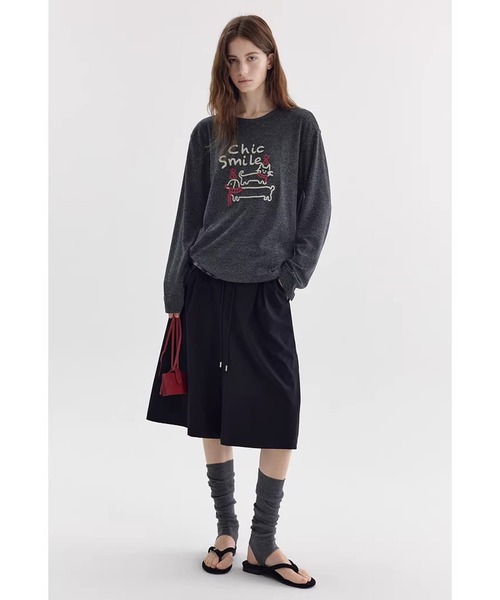 Fano Studios(ファノ ストゥディオズ)の「立体刺繍 アニマルモチーフ ロングスリーブTシャツ FX26S145【Fano Studios】【2026SS】(Tシャツ/カットソー・レディース・ダークグレー/グレー・FREE)」の10枚目の写真