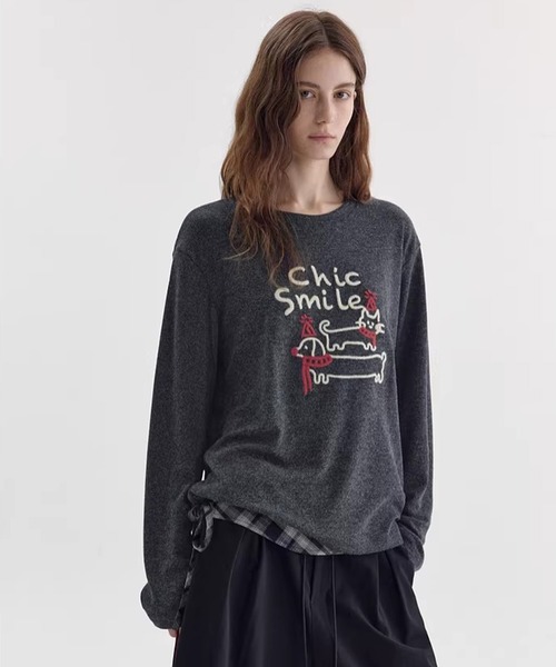 Fano Studios(ファノ ストゥディオズ)の「立体刺繍 アニマルモチーフ ロングスリーブTシャツ FX26S145【Fano Studios】【2026SS】(Tシャツ/カットソー・レディース・ダークグレー/グレー・FREE)」の12枚目の写真