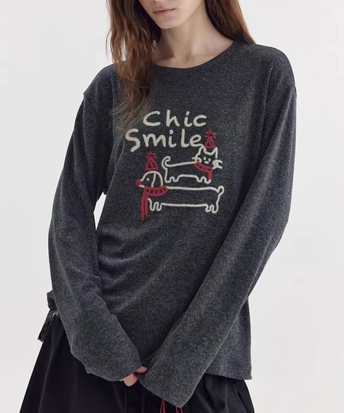 Fano Studios(ファノ ストゥディオズ)の「立体刺繍 アニマルモチーフ ロングスリーブTシャツ FX26S145【Fano Studios】【2026SS】(Tシャツ/カットソー・レディース・ダークグレー/グレー・FREE)」の17枚目の写真