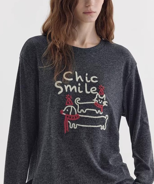 Fano Studios(ファノ ストゥディオズ)の「立体刺繍 アニマルモチーフ ロングスリーブTシャツ FX26S145【Fano Studios】【2026SS】(Tシャツ/カットソー・レディース・ダークグレー/グレー・FREE)」の18枚目の写真