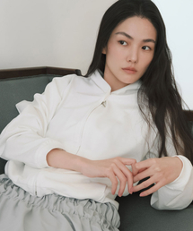 REGULAR JERSEY HOODIE ZIP-UP, IVORY