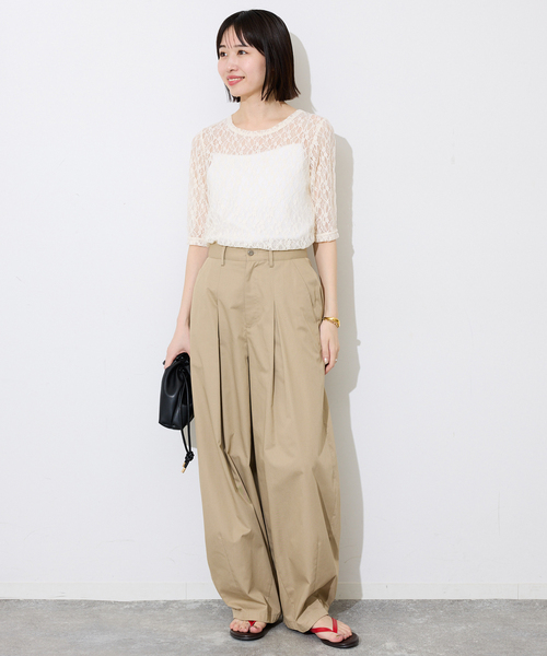 SLOBE IENA（スローブイエナ）の「ストレッチレースカットソー（Tシャツ/カットソー・レディース・ブラック/アイボリー・FREE）」の18枚目の写真
