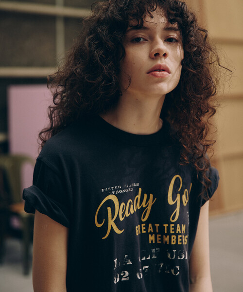 Freada(フリーダ)の「Freada/フリーダ ヴィンテージライク Used Essence PRINT TEE(Tシャツ/カットソー・レディース・オフホワイト/ブラック/ホワイト/ワインレッド・ONE SIZE)」の3枚目の写真