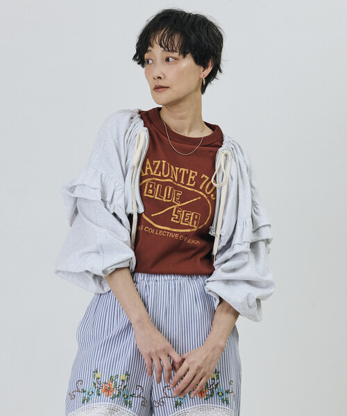 Freada(フリーダ)の「Freada/フリーダ ヴィンテージライク Used Essence PRINT TEE(Tシャツ/カットソー・レディース・オフホワイト/ブラック/ホワイト/ワインレッド・ONE SIZE)」の22枚目の写真