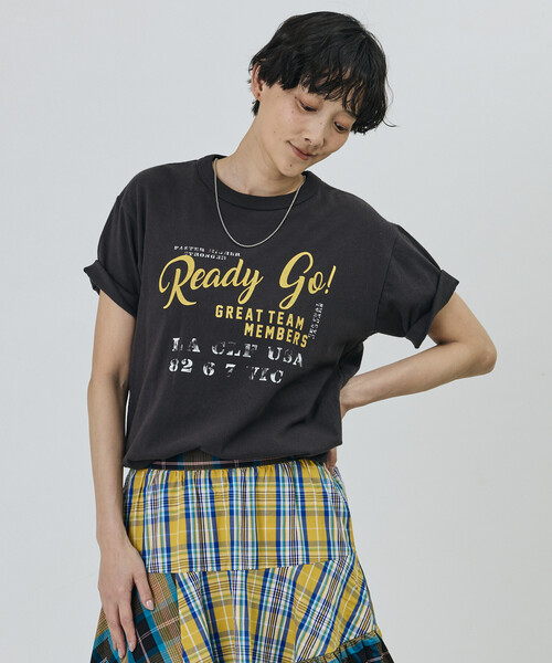 Freada(フリーダ)の「Freada/フリーダ ヴィンテージライク Used Essence PRINT TEE(Tシャツ/カットソー・レディース・オフホワイト/ブラック/ホワイト/ワインレッド・ONE SIZE)」の13枚目の写真