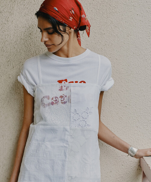 Freada(フリーダ)の「Freada/フリーダ ヴィンテージライク Used Essence PRINT TEE(Tシャツ/カットソー・レディース・オフホワイト/ブラック/ホワイト/ワインレッド・ONE SIZE)」の7枚目の写真