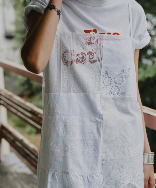 Freada(フリーダ)の「Freada/フリーダ ヴィンテージライク Used Essence PRINT TEE(Tシャツ/カットソー・レディース・オフホワイト/ブラック/ホワイト/ワインレッド・ONE SIZE)」の6枚目の写真