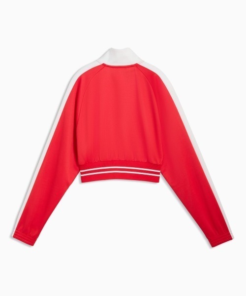 PUMA(プーマ)の「PUMA T7 PIQUE RELAXED CROPPED TRACK JACKET(プーマ T7 ピケ リラックスド クロップド トラックジャケット)(ジャージ・レディース・レッド系/ブラック系・SMALL/MEDIUM/LARGE)」の7枚目の写真