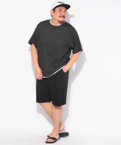 B&T CLUB(ビーティークラブ)の「Tシャツ 半袖 メンズ 大きいサイズ 楊柳 フェイクレイヤード カットソー B&T CLUB (ビーアンドティークラブ)(Tシャツ/カットソー・メンズ・ブラック/ベージュ・X1(3L~4L)/X3(6L~7L)/X2(4L~5L))」の6枚目の写真