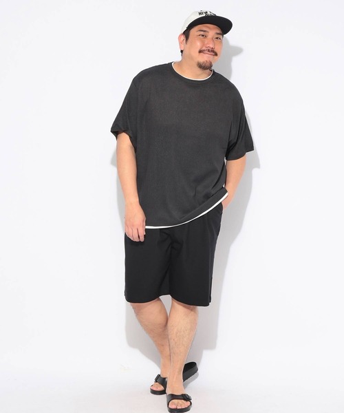 B&T CLUB(ビーティークラブ)の「Tシャツ 半袖 メンズ 大きいサイズ 楊柳 フェイクレイヤード カットソー B&T CLUB (ビーアンドティークラブ)(Tシャツ/カットソー・メンズ・ブラック/ベージュ・X1(3L~4L)/X3(6L~7L)/X2(4L~5L))」の7枚目の写真