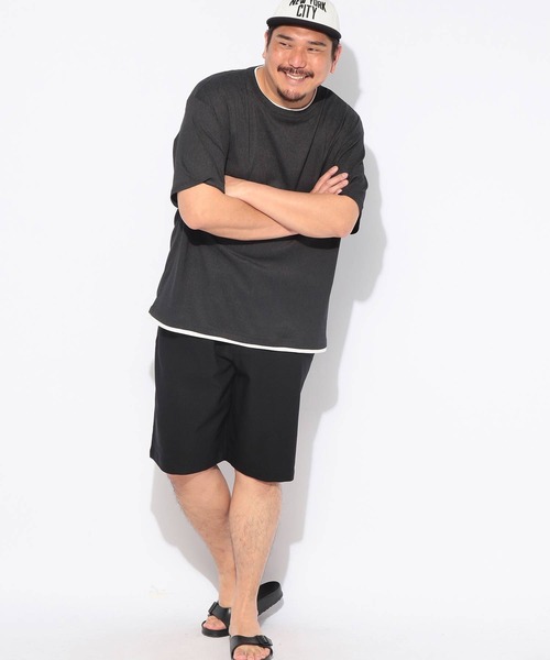 B&T CLUB(ビーティークラブ)の「Tシャツ 半袖 メンズ 大きいサイズ 楊柳 フェイクレイヤード カットソー B&T CLUB (ビーアンドティークラブ)(Tシャツ/カットソー・メンズ・ブラック/ベージュ・X1(3L~4L)/X3(6L~7L)/X2(4L~5L))」の8枚目の写真