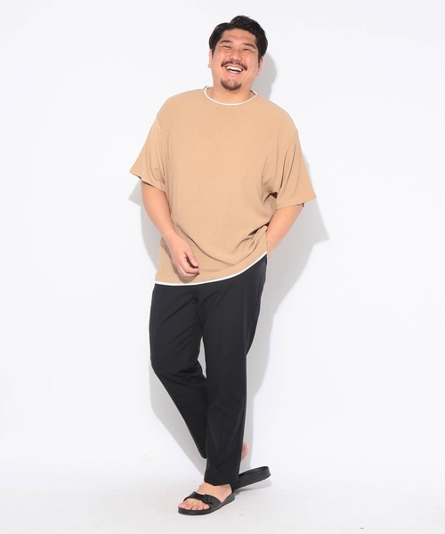 B&T CLUB(ビーティークラブ)の「Tシャツ 半袖 メンズ 大きいサイズ 楊柳 フェイクレイヤード カットソー B&T CLUB (ビーアンドティークラブ)(Tシャツ/カットソー・メンズ・ブラック/ベージュ・X1(3L~4L)/X3(6L~7L)/X2(4L~5L))」の10枚目の写真