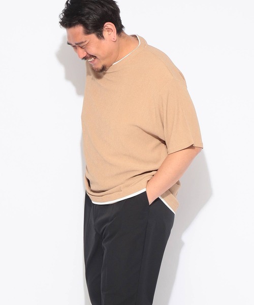 B&T CLUB(ビーティークラブ)の「Tシャツ 半袖 メンズ 大きいサイズ 楊柳 フェイクレイヤード カットソー B&T CLUB (ビーアンドティークラブ)(Tシャツ/カットソー・メンズ・ブラック/ベージュ・X1(3L~4L)/X3(6L~7L)/X2(4L~5L))」の11枚目の写真
