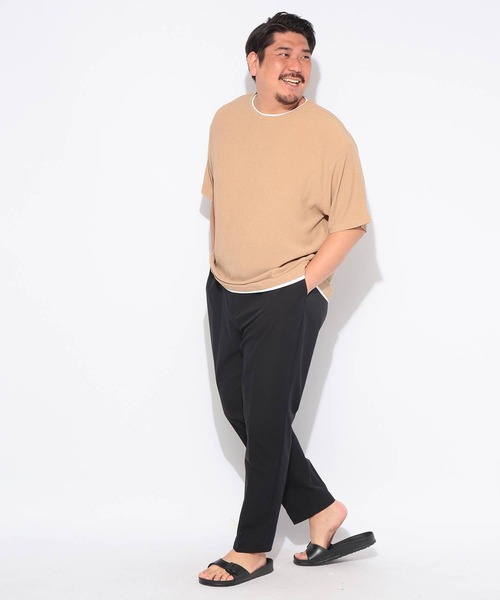 B&T CLUB(ビーティークラブ)の「Tシャツ 半袖 メンズ 大きいサイズ 楊柳 フェイクレイヤード カットソー B&T CLUB (ビーアンドティークラブ)(Tシャツ/カットソー・メンズ・ブラック/ベージュ・X1(3L~4L)/X3(6L~7L)/X2(4L~5L))」の12枚目の写真