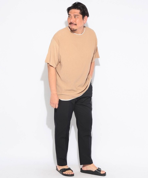 B&T CLUB(ビーティークラブ)の「Tシャツ 半袖 メンズ 大きいサイズ 楊柳 フェイクレイヤード カットソー B&T CLUB (ビーアンドティークラブ)(Tシャツ/カットソー・メンズ・ブラック/ベージュ・X1(3L~4L)/X3(6L~7L)/X2(4L~5L))」の14枚目の写真