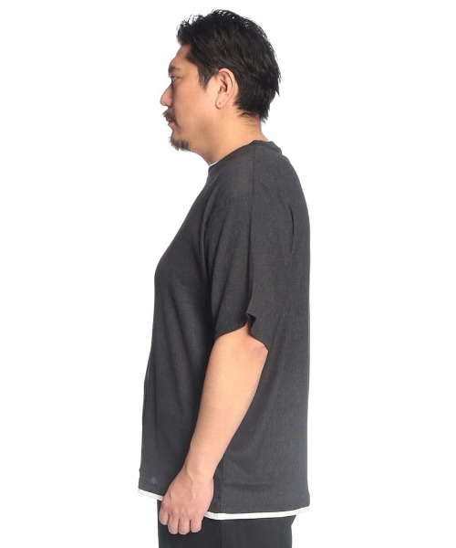 B&T CLUB(ビーティークラブ)の「Tシャツ 半袖 メンズ 大きいサイズ 楊柳 フェイクレイヤード カットソー B&T CLUB (ビーアンドティークラブ)(Tシャツ/カットソー・メンズ・ブラック/ベージュ・X1(3L~4L)/X3(6L~7L)/X2(4L~5L))」の15枚目の写真