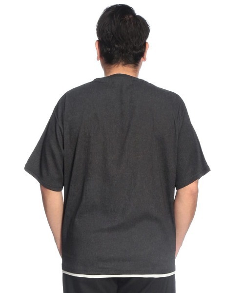 B&T CLUB(ビーティークラブ)の「Tシャツ 半袖 メンズ 大きいサイズ 楊柳 フェイクレイヤード カットソー B&T CLUB (ビーアンドティークラブ)(Tシャツ/カットソー・メンズ・ブラック/ベージュ・X1(3L~4L)/X3(6L~7L)/X2(4L~5L))」の16枚目の写真