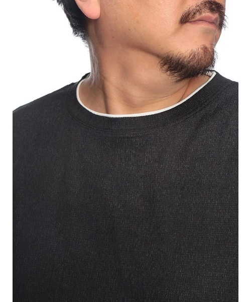 B&T CLUB(ビーティークラブ)の「Tシャツ 半袖 メンズ 大きいサイズ 楊柳 フェイクレイヤード カットソー B&T CLUB (ビーアンドティークラブ)(Tシャツ/カットソー・メンズ・ブラック/ベージュ・X1(3L~4L)/X3(6L~7L)/X2(4L~5L))」の17枚目の写真