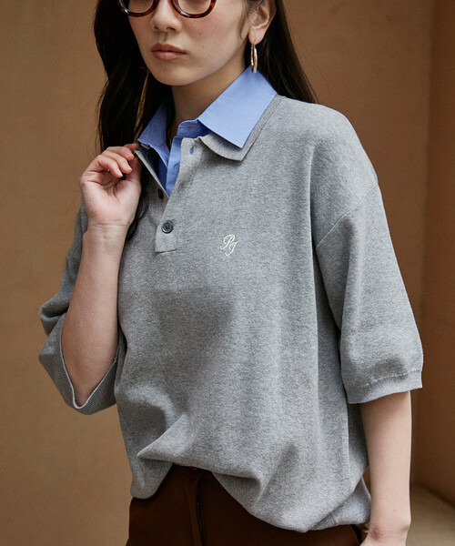 PEACH JOHN(ピーチジョン)の「PEACH JOHN × PUBLUX/ピーチ・ジョン ワンポイント 襟付き ニット ポロシャツ 限定展開(ポロシャツ・メンズ・グレー/チャコールグレー/ネイビー/ブラック・MEDIUM/LARGE)」の14枚目の写真