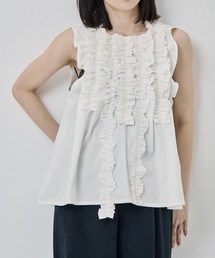 [RhodolirioN/ロドリリオン]Sleeveless Frill Shirt - Twill