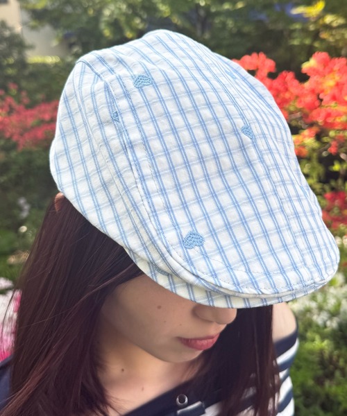 HALEY PESCA(ヘーリーペスカ)の「HALEY PESCA/ハートデザインギンガムチェックハンチング帽(ハンチング/ベレー帽・レディース・ブルー/ブラック/ピンク・FREE)」の11枚目の写真