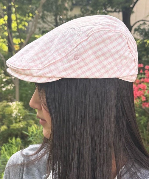 HALEY PESCA(ヘーリーペスカ)の「HALEY PESCA/ハートデザインギンガムチェックハンチング帽(ハンチング/ベレー帽・レディース・ブルー/ブラック/ピンク・FREE)」の16枚目の写真
