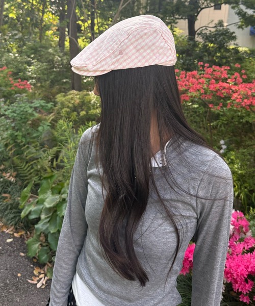 HALEY PESCA(ヘーリーペスカ)の「HALEY PESCA/ハートデザインギンガムチェックハンチング帽(ハンチング/ベレー帽・レディース・ブルー/ブラック/ピンク・FREE)」の17枚目の写真