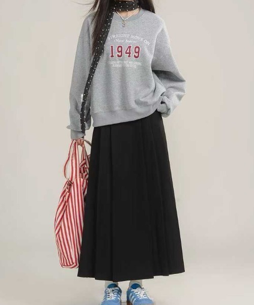gossip!ロサンゼルス(ゴシップロサンゼルス)の「サイドプリーツスカート ベルト付き(スカート・レディース・ブラック/グレー・M/L)」の7枚目の写真