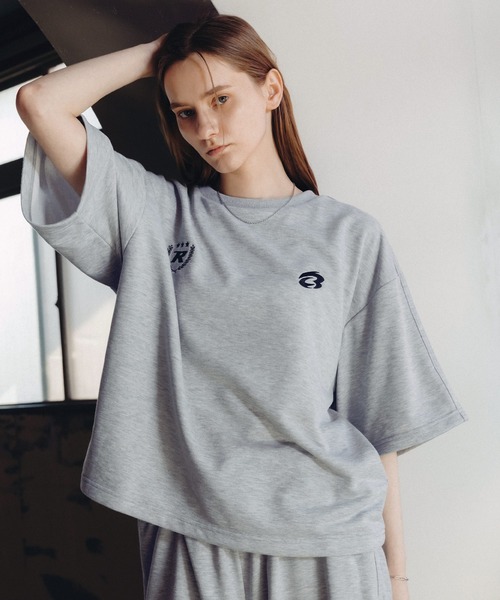 ROCHEM（ローシェン）の「【セットアップ2点セット】サイドライン短丈ゲームTシャツ＋裾ドローコードイージーパンツ（スウェット・メンズ・ブラック/杢グレー/ダークグリーン/ネイビー・XS/S/M/L）」の20枚目の写真