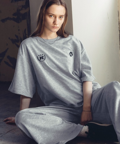 ROCHEM（ローシェン）の「【セットアップ2点セット】サイドライン短丈ゲームTシャツ＋裾ドローコードイージーパンツ（スウェット・メンズ・ブラック/杢グレー/ダークグリーン/ネイビー・XS/S/M/L）」の16枚目の写真