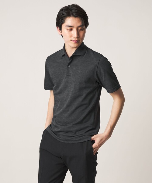 A DAY IN THE LIFE UNITED ARROWS（アデイインザライフユナイテッドアローズ）の「メランジ カノコ ワイドカラー ポロシャツ-吸水速乾-＜A DAY IN THE LIFE＞（Tシャツ/カットソー・メンズ・ライトブルー/ネイビー/モカ/ホワイト/ダークグレー・L/M/XL/S）」の2枚目の写真