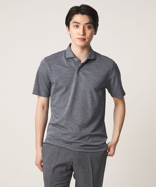 A DAY IN THE LIFE UNITED ARROWS（アデイインザライフユナイテッドアローズ）の「メランジ カノコ ワイドカラー ポロシャツ-吸水速乾-＜A DAY IN THE LIFE＞（Tシャツ/カットソー・メンズ・ライトブルー/ネイビー/モカ/ホワイト/ダークグレー・L/M/XL/S）」の6枚目の写真