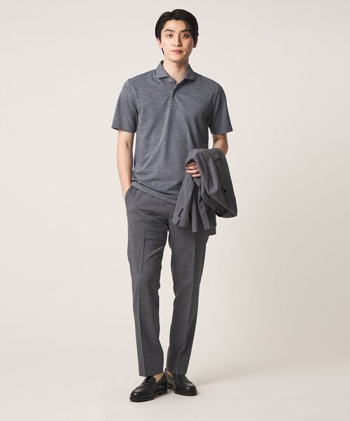 A DAY IN THE LIFE UNITED ARROWS（アデイインザライフユナイテッドアローズ）の「メランジ カノコ ワイドカラー ポロシャツ-吸水速乾-＜A DAY IN THE LIFE＞（Tシャツ/カットソー・メンズ・ライトブルー/ネイビー/モカ/ホワイト/ダークグレー・L/M/XL/S）」の7枚目の写真