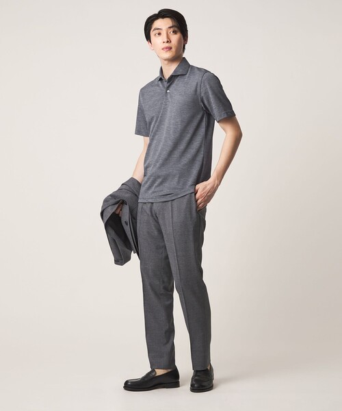 A DAY IN THE LIFE UNITED ARROWS（アデイインザライフユナイテッドアローズ）の「メランジ カノコ ワイドカラー ポロシャツ-吸水速乾-＜A DAY IN THE LIFE＞（Tシャツ/カットソー・メンズ・ライトブルー/ネイビー/モカ/ホワイト/ダークグレー・L/M/XL/S）」の8枚目の写真