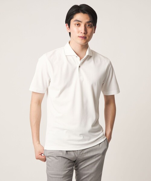 A DAY IN THE LIFE UNITED ARROWS（アデイインザライフユナイテッドアローズ）の「メランジ カノコ ワイドカラー ポロシャツ-吸水速乾-＜A DAY IN THE LIFE＞（Tシャツ/カットソー・メンズ・ライトブルー/ネイビー/モカ/ホワイト/ダークグレー・L/M/XL/S）」の9枚目の写真
