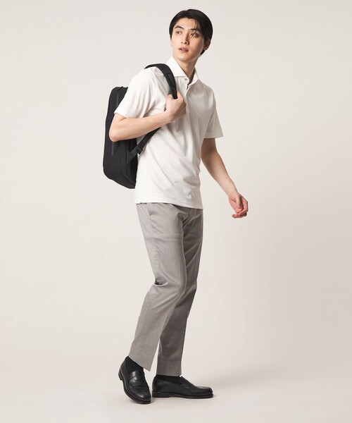 A DAY IN THE LIFE UNITED ARROWS（アデイインザライフユナイテッドアローズ）の「メランジ カノコ ワイドカラー ポロシャツ-吸水速乾-＜A DAY IN THE LIFE＞（Tシャツ/カットソー・メンズ・ライトブルー/ネイビー/モカ/ホワイト/ダークグレー・L/M/XL/S）」の10枚目の写真