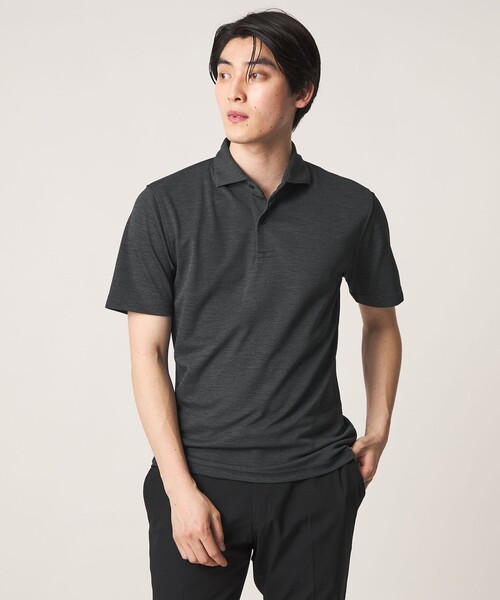 A DAY IN THE LIFE UNITED ARROWS（アデイインザライフユナイテッドアローズ）の「メランジ カノコ ワイドカラー ポロシャツ-吸水速乾-＜A DAY IN THE LIFE＞（Tシャツ/カットソー・メンズ・ライトブルー/ネイビー/モカ/ホワイト/ダークグレー・L/M/XL/S）」の12枚目の写真