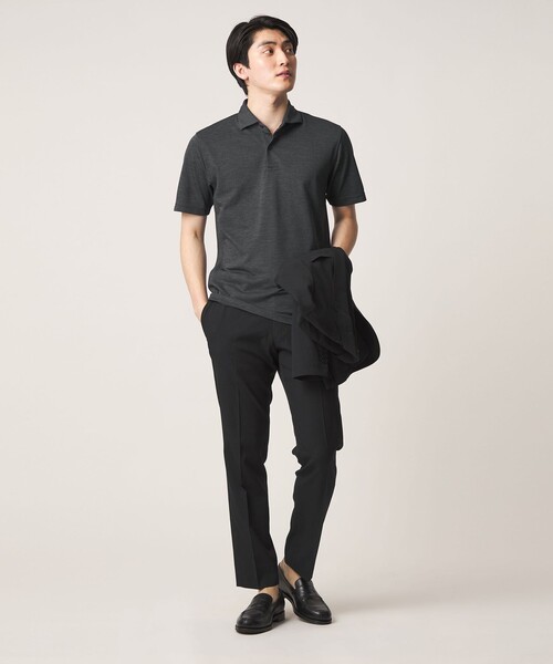 A DAY IN THE LIFE UNITED ARROWS（アデイインザライフユナイテッドアローズ）の「メランジ カノコ ワイドカラー ポロシャツ-吸水速乾-＜A DAY IN THE LIFE＞（Tシャツ/カットソー・メンズ・ライトブルー/ネイビー/モカ/ホワイト/ダークグレー・L/M/XL/S）」の13枚目の写真