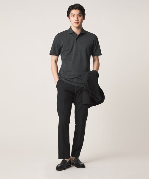 A DAY IN THE LIFE UNITED ARROWS（アデイインザライフユナイテッドアローズ）の「メランジ カノコ ワイドカラー ポロシャツ-吸水速乾-＜A DAY IN THE LIFE＞（Tシャツ/カットソー・メンズ・ライトブルー/ネイビー/モカ/ホワイト/ダークグレー・L/M/XL/S）」の14枚目の写真
