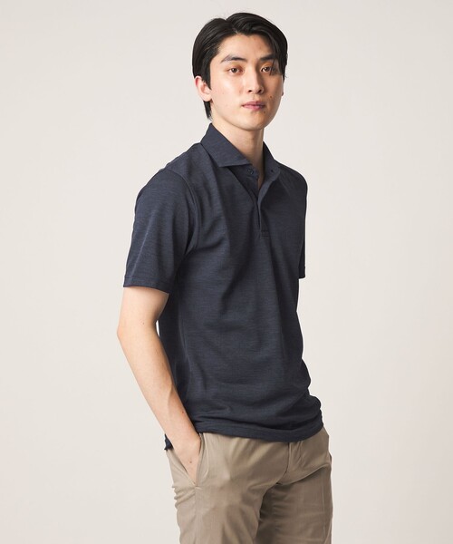 A DAY IN THE LIFE UNITED ARROWS（アデイインザライフユナイテッドアローズ）の「メランジ カノコ ワイドカラー ポロシャツ-吸水速乾-＜A DAY IN THE LIFE＞（Tシャツ/カットソー・メンズ・ライトブルー/ネイビー/モカ/ホワイト/ダークグレー・L/M/XL/S）」の15枚目の写真