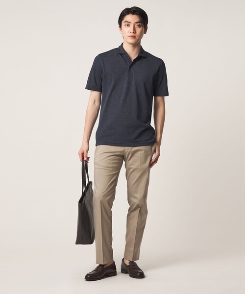 A DAY IN THE LIFE UNITED ARROWS（アデイインザライフユナイテッドアローズ）の「メランジ カノコ ワイドカラー ポロシャツ-吸水速乾-＜A DAY IN THE LIFE＞（Tシャツ/カットソー・メンズ・ライトブルー/ネイビー/モカ/ホワイト/ダークグレー・L/M/XL/S）」の17枚目の写真