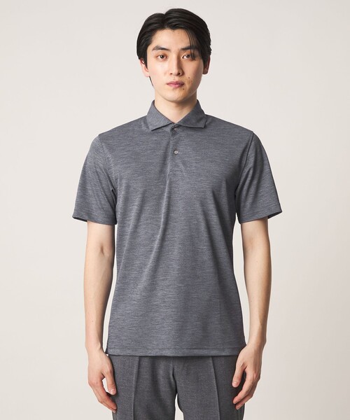 A DAY IN THE LIFE UNITED ARROWS（アデイインザライフユナイテッドアローズ）の「メランジ カノコ ワイドカラー ポロシャツ-吸水速乾-＜A DAY IN THE LIFE＞（Tシャツ/カットソー・メンズ・ライトブルー/ネイビー/モカ/ホワイト/ダークグレー・L/M/XL/S）」の18枚目の写真
