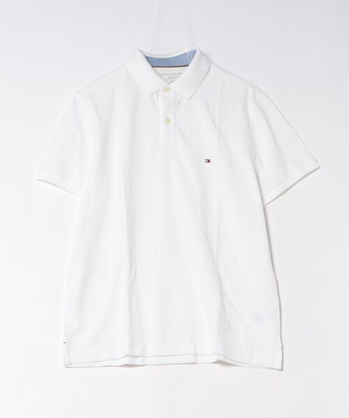 TOMMY HILFIGER（トミーヒルフィガー）の「シンプルロゴポロシャツ（ポロシャツ・メンズ・ホワイト/ブラック・MEDIUM/SMALL/X-LARGE/LARGE）」の2枚目の写真