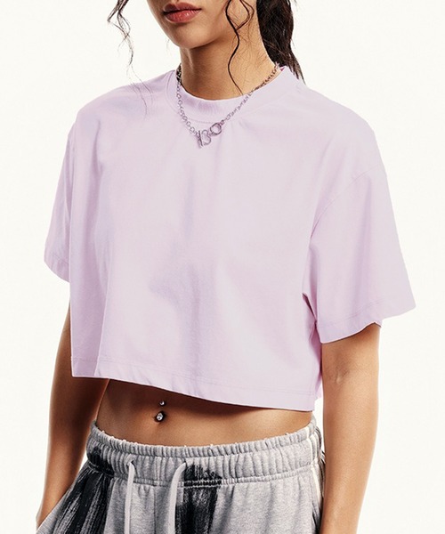 lulufa(ルルファ)の「短丈フェードTシャツ クロップド 半袖T(Tシャツ/カットソー・レディース・ピンク/ブラック/ライトブルー/ライトピンク・MEDIUM/LARGE)」の1枚目の写真