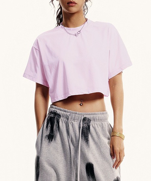 lulufa(ルルファ)の「短丈フェードTシャツ クロップド 半袖T(Tシャツ/カットソー・レディース・ピンク/ブラック/ライトブルー/ライトピンク・MEDIUM/LARGE)」の21枚目の写真