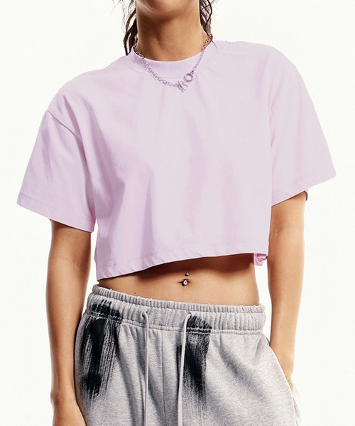 lulufa(ルルファ)の「短丈フェードTシャツ クロップド 半袖T(Tシャツ/カットソー・レディース・ピンク/ブラック/ライトブルー/ライトピンク・MEDIUM/LARGE)」の22枚目の写真