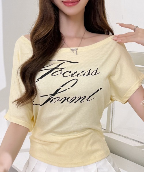Ada.(エイダ)の「フロント ロゴ プリント ワンショルダー カットソー(Tシャツ/カットソー・レディース・ブラック/グレー/ホワイト/イエロー・FREE)」の20枚目の写真